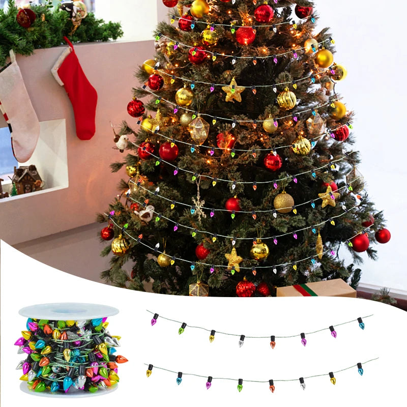 5Meters Colorful Bulbs String Garland Christmas Home Decorations Xmas Tree Ornaments Navidad New Year Gift DIY Dollhouse Not LED