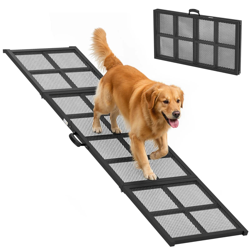 75" Folding & Portable Dog Car Ramp for Large Dogs, Extra Long & Wide, for Car, SUV, Truck, RV, High Bed