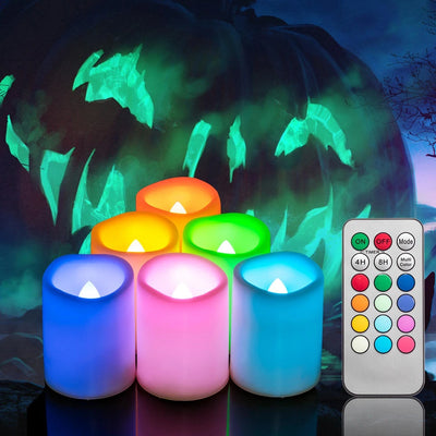 6Pcs USB Rechargeable TeaLights Timer Remote LED Candles Plastic Flameless Candles for Christmas Wedding Birthday Home Decor 