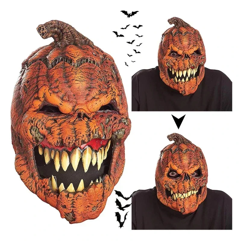 Halloween Horror Mask Scary Mutant Pumpkin Easter Haunted House Dress Up Devil Latex Mask Masquerade Carnival Halloween Mask