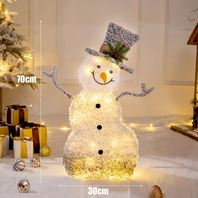 Home Decoration Accessories Christmas 2022 Snowman Fawn Christmas Tree Decoration LED Lights Christmas Ornaments New Year Gift 