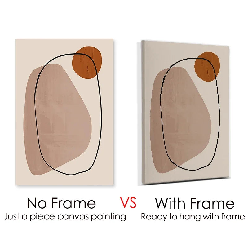 Abstract Geometric Poster with Framed Matisse Face Line – Canvas Painting, Nordic Style, Living Room Wall Art Print for Home Decor 