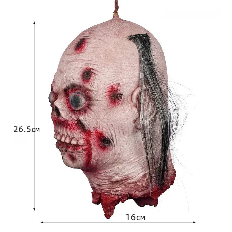 Horror Alien Latex Head Decorations - Halloween Hanging Headdress Props for Haunted House & Escape Room