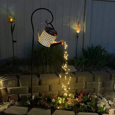 Solar Watering Can Light - Metal Retro Hanging Lantern, Waterproof Garden Decor for Outdoor Table, Patio, Lawn, Yard 
