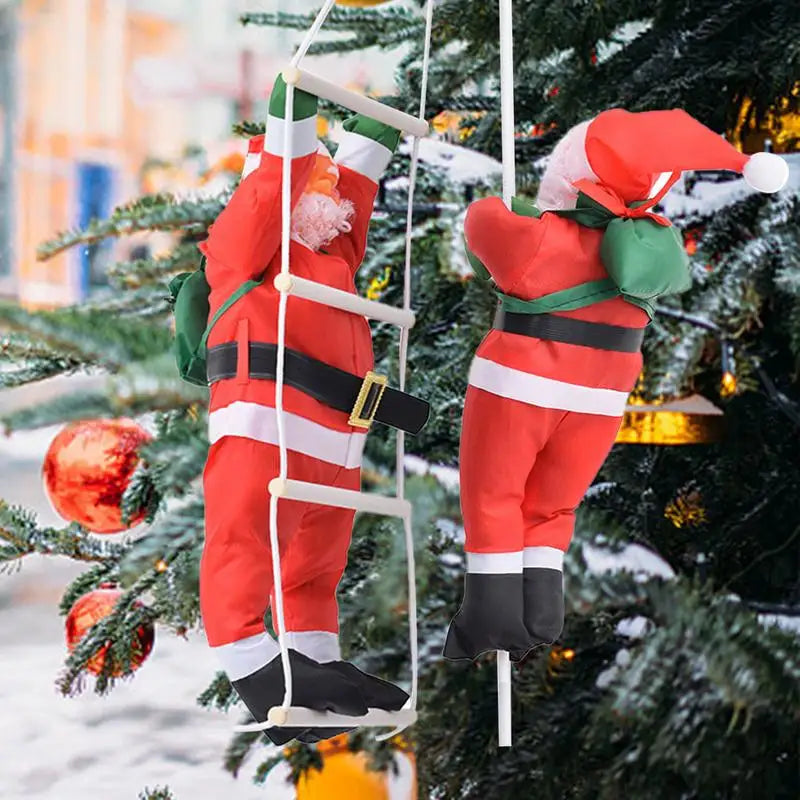 Santa Claus Climbing Rope Ladder Christmas Decorations Hanging Doll Tree Ornament Outdoor Santa Claus Doll Pendant 2023 Xmas