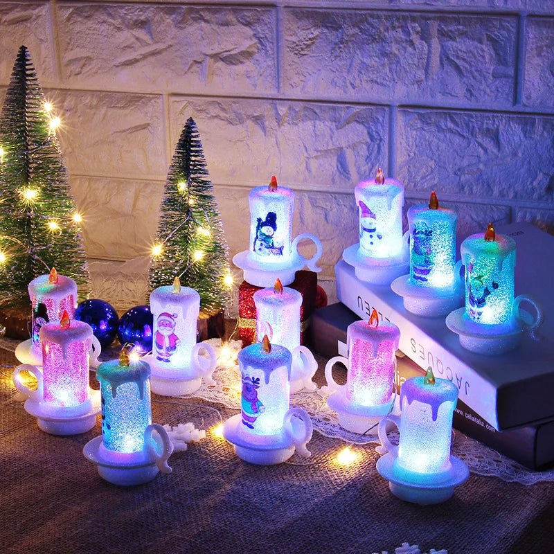 Christmas Eve Light Decorative Candle Light LED Electronic Candle Snowman Light Christmas Table Decoration Christmas Ornaments