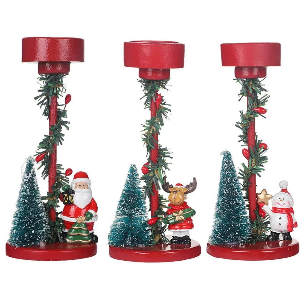 Christmas Party Christmas Tree Candle Christmas Candle Holder Centerpiece For Tables Festive And Eye-catching Flat Base