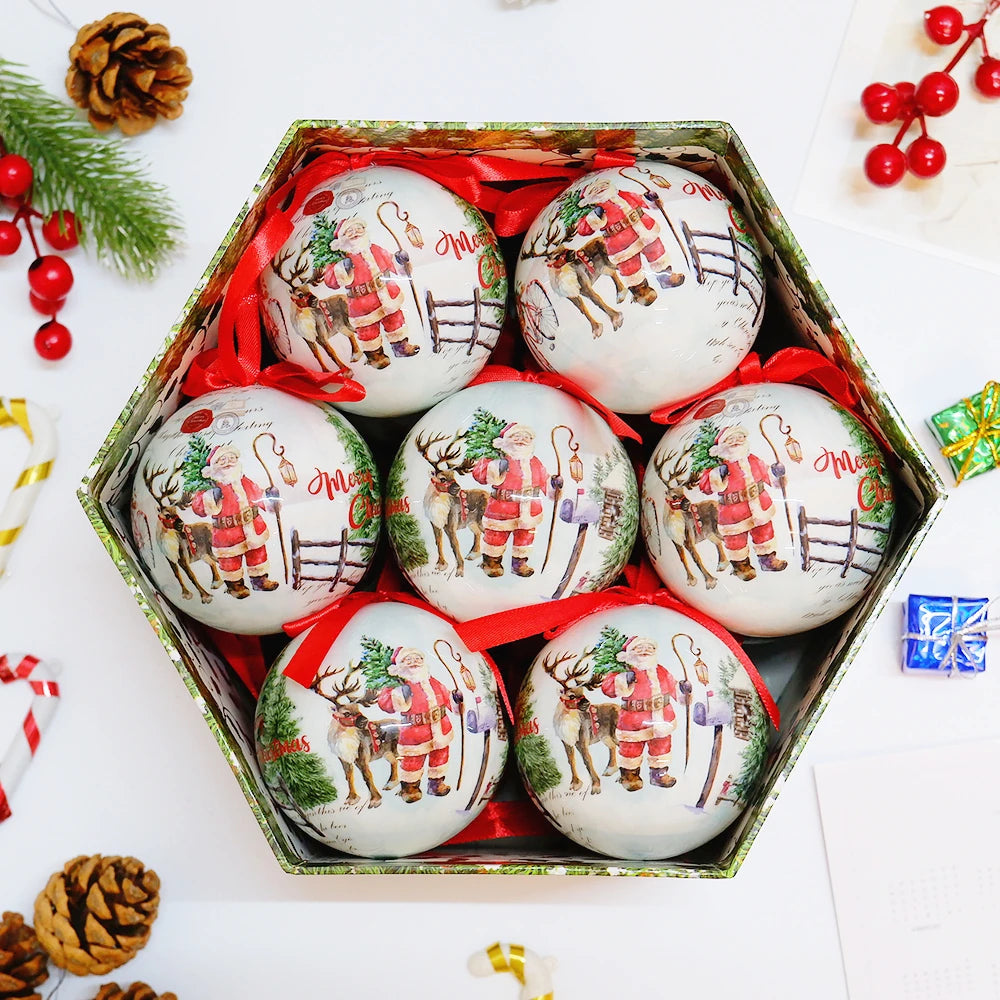 8cm Christmas Tree Balls Set Foam Ball Sphere Decoration Home House Party Bauble Pendants Ornaments New Year Navidad Decor Gift