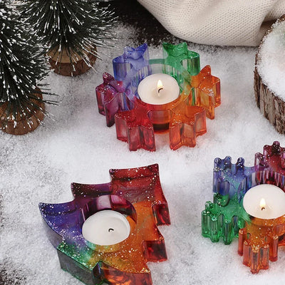 None Plastic Snowflake Themed Stencils Transparent Tree Ornaments Candle Holders Christmas Excellent Protection 