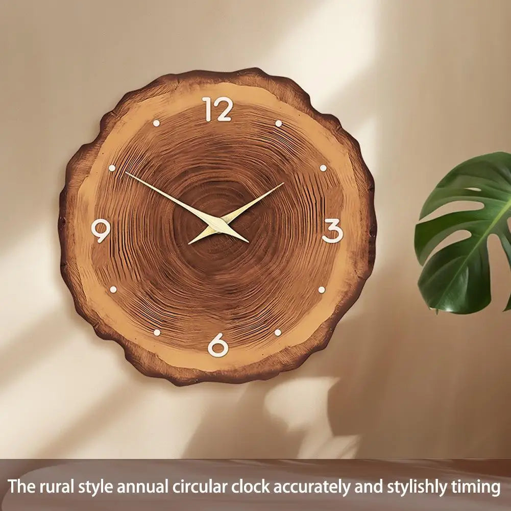 30cm Fashion Annual Wooden Wall Clock Silence Rotate For Bedroom Living Room Cafe Simple Elegant Originality Wall Clock 