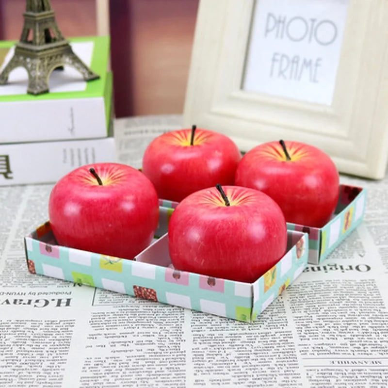 Home Red Apple Shape Modeling Techniques Scented Candles Apple Decorations Birthday Christmas Party Fruit Candles Decoration