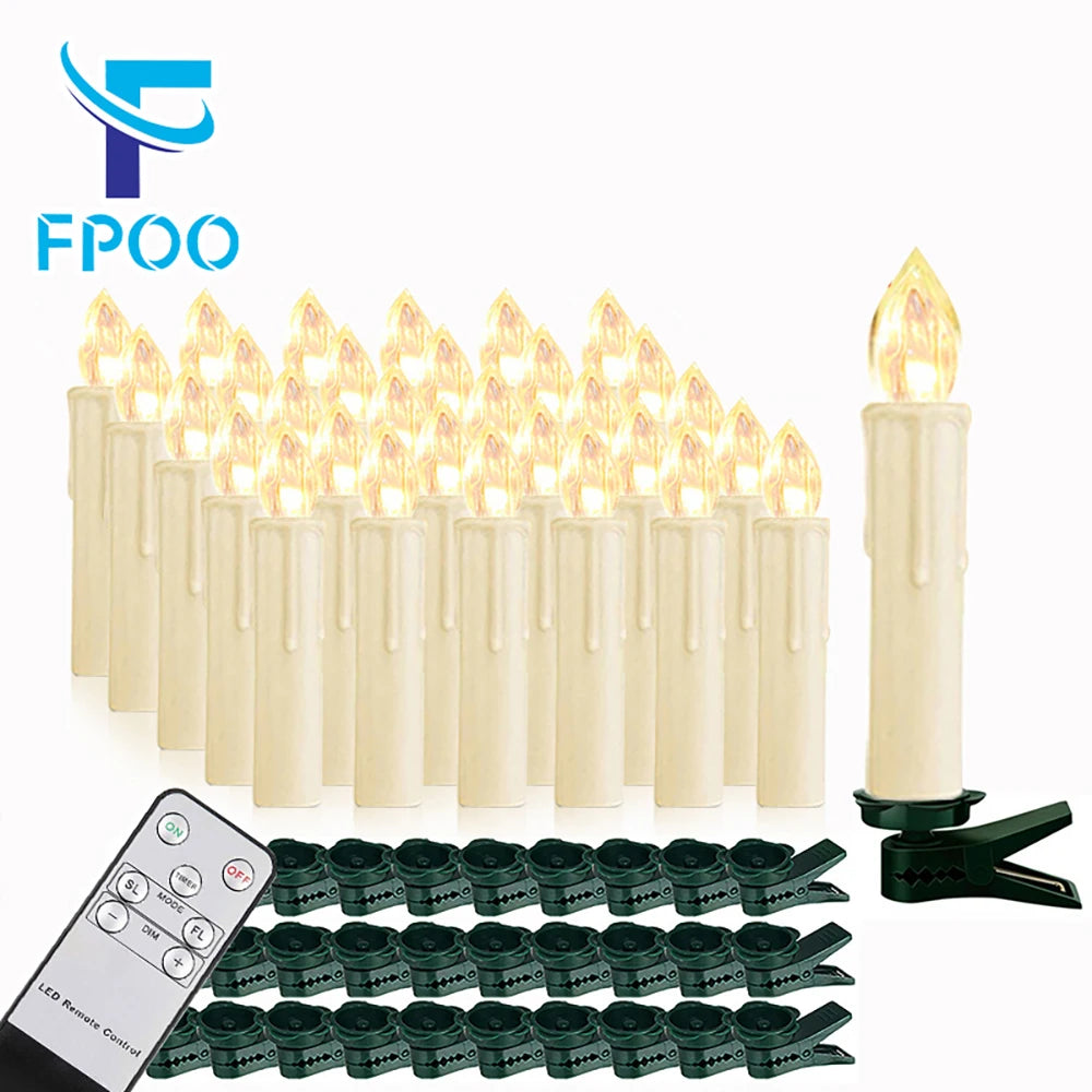 10/20/30/40PCS Candle Light Timer Remote Home Decor Artificial Flameless Led Candle Lamps Waterproof Christmas Candles Wholesale