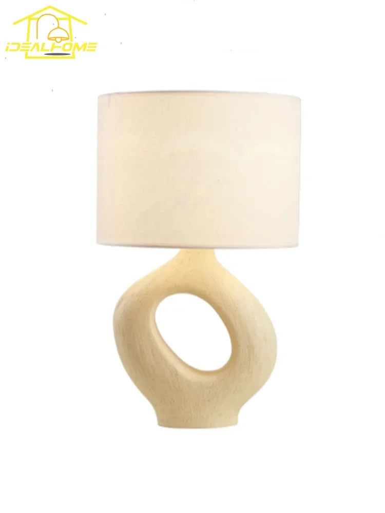 Designer Wabi-Sabi Modern Resin Table Lamp – LED E27, Art Decorative Desk Light for Living Room, Model Room, Bedside, and Coffee Tables 