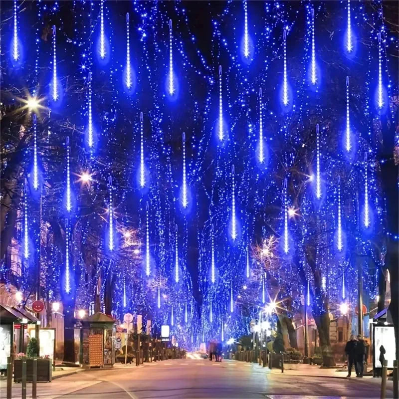 1/2/3/4 Set Meteor Rain LED String Lights Gorgeous Christmas Lights Decor 2025 New Year Wedding Halloween Party Garden Street