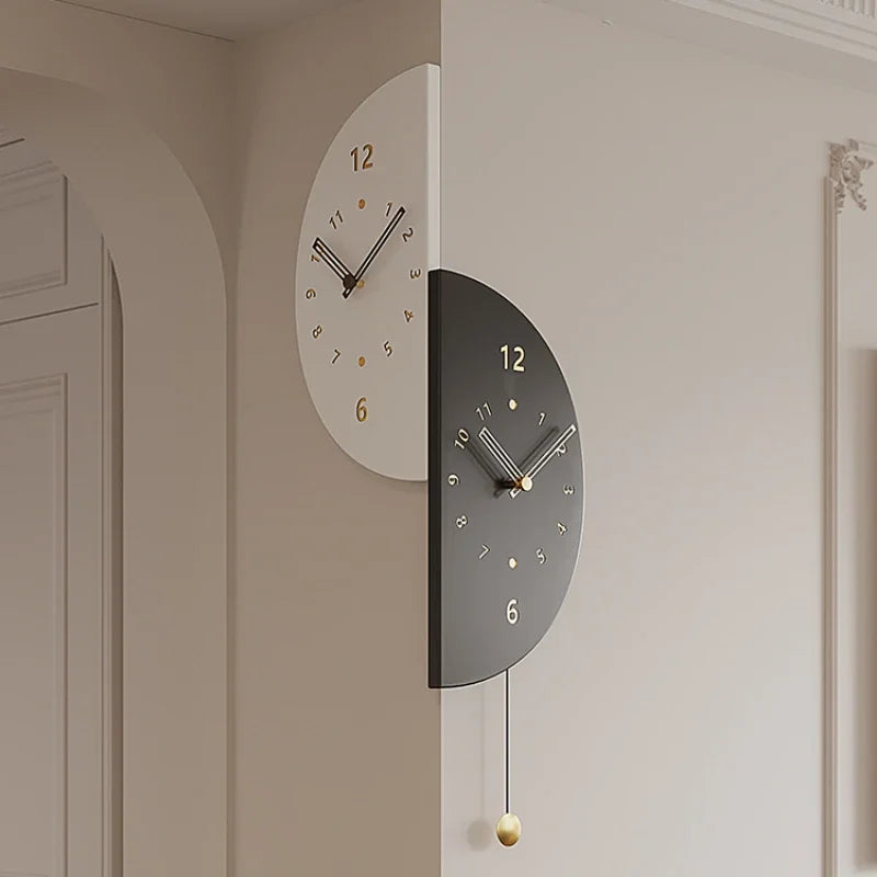 Dual-Sided Metal Corner Clock – Versatile Timekeeper for Living Room, Dining Room, and Study Room