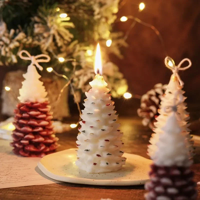 2024 Christmas Tree Scented Canles Creative Home Decoration Wedding Holiday Festival Gift Aromatherapy Candle Ornament Souvenirs