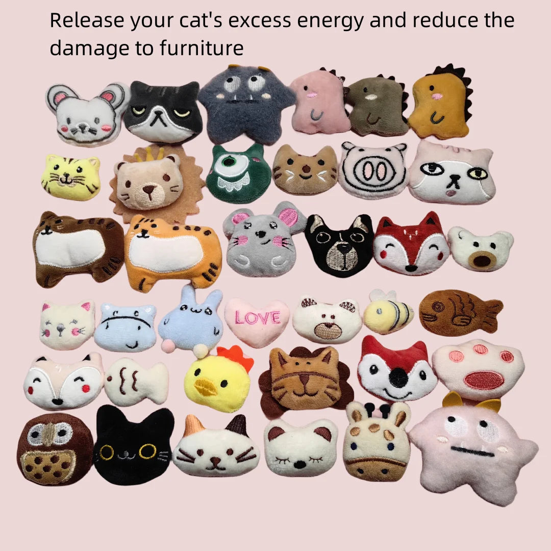 100pc Cat Catnip Toy Set Kitten Mini Plush Chewing Toy Pet Mint Toy With Scent Teeth Grinding Thumb Pillow Pet Catnip Toy 