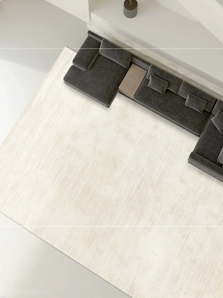 Minimalist Beige Lines Large Area Living Room Carpet Comfortable Refreshing Bedroom Rug Home Decoration Balcony Rugs Alfombra IG 