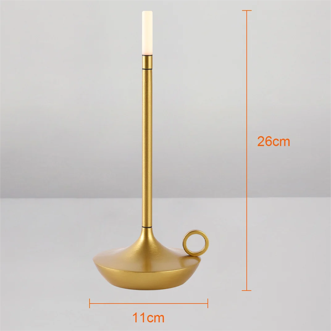 Rechargeable Wireless Touch Table Lamp - Creative USB-C Desk Lamp for Bedroom, Camping, and Candle Light Ambiance