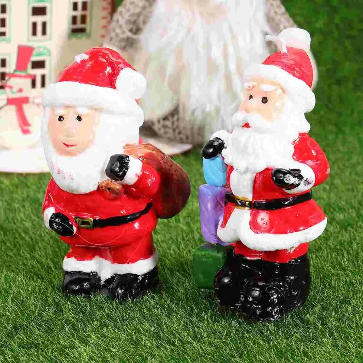 2 Pcs Decorate Elder The Christmas Tea Candles Xmas Santa Ornament Novelty