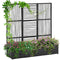 Raised Garden Bed with Lattice Trellis, Rattan Outdoor Planter with Storage for Garden, Patio, Balcony, Black