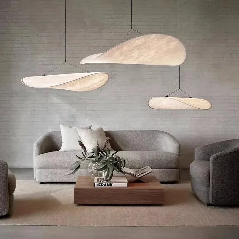 Japanese Handmade Zen Leaf Chandelier Nordic Wabi-sabi Style Silk Cloud Lamps Retro Art Living Room Bedroom LED Pendant Lights