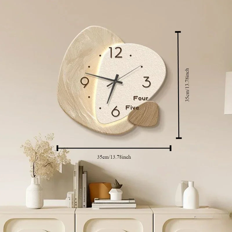Modern Design Wall Interior Painting Wall Light Irregular Clock Decoration Kitchen Creative Living Room Wall Clock 