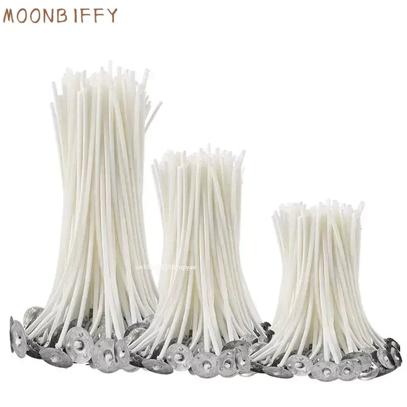 100Pcs/Lot Cotton Candle Wick Flameless Smokeless Wick Candle Light Making Birthday Party Christmas Candle Decor 9/15/20cm 