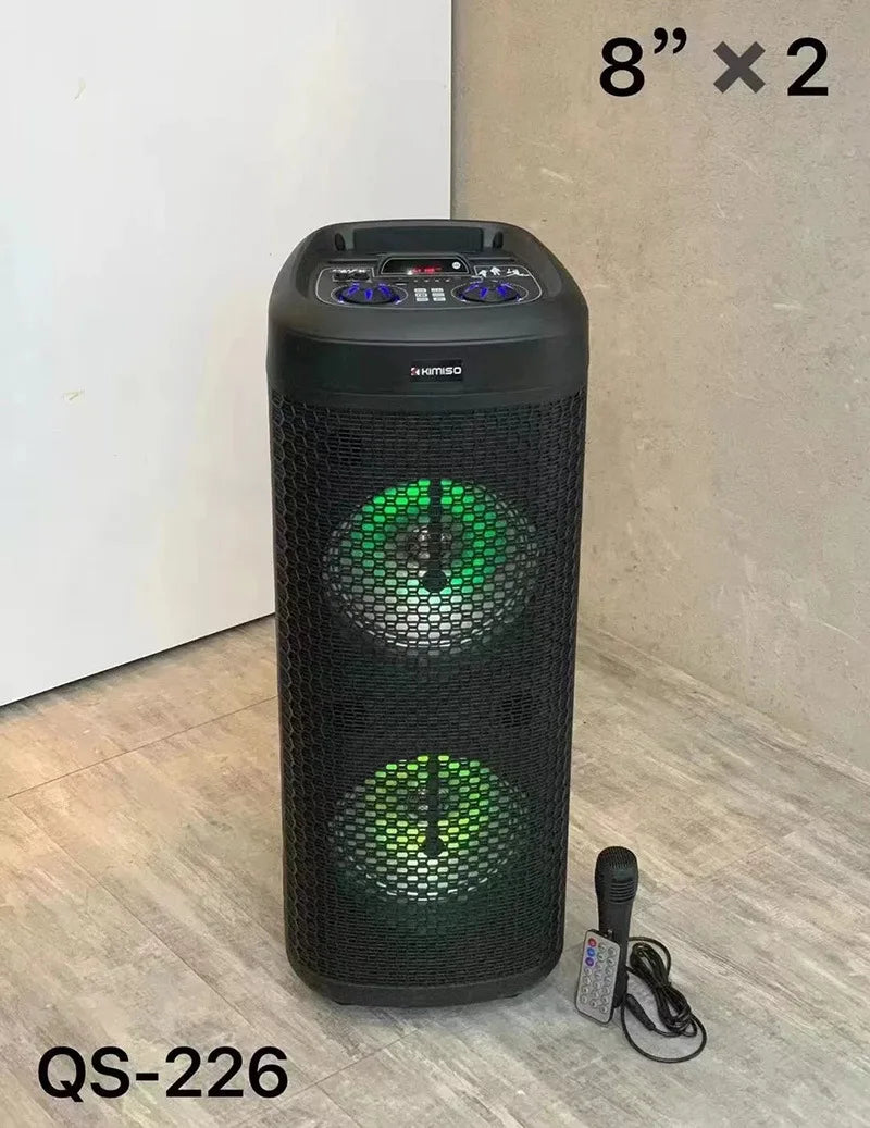 3000W Peak High Power Portable Wireless Bluetooth Speakers – Heavy Bass, Outdoor, with Mic and LED Cool Light 