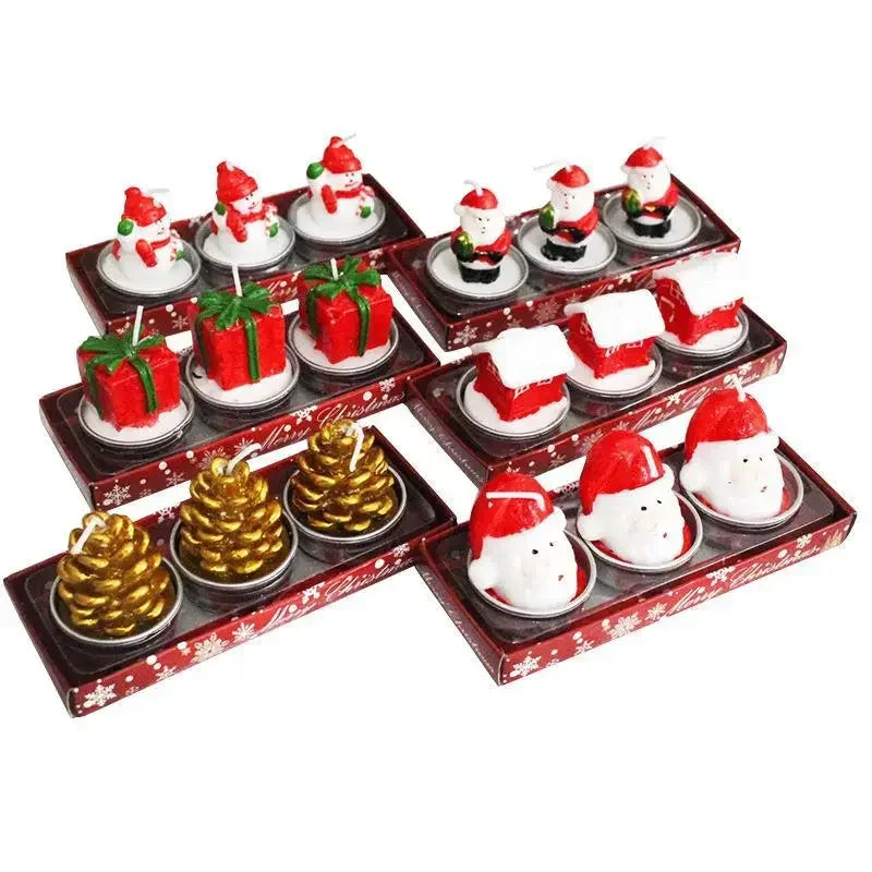 3pcs Creative Christmas Snowman Gingerbread Man Christmas Candle Santa Claus Aromatherapy Candle Set Home Decor Birthday Gifts