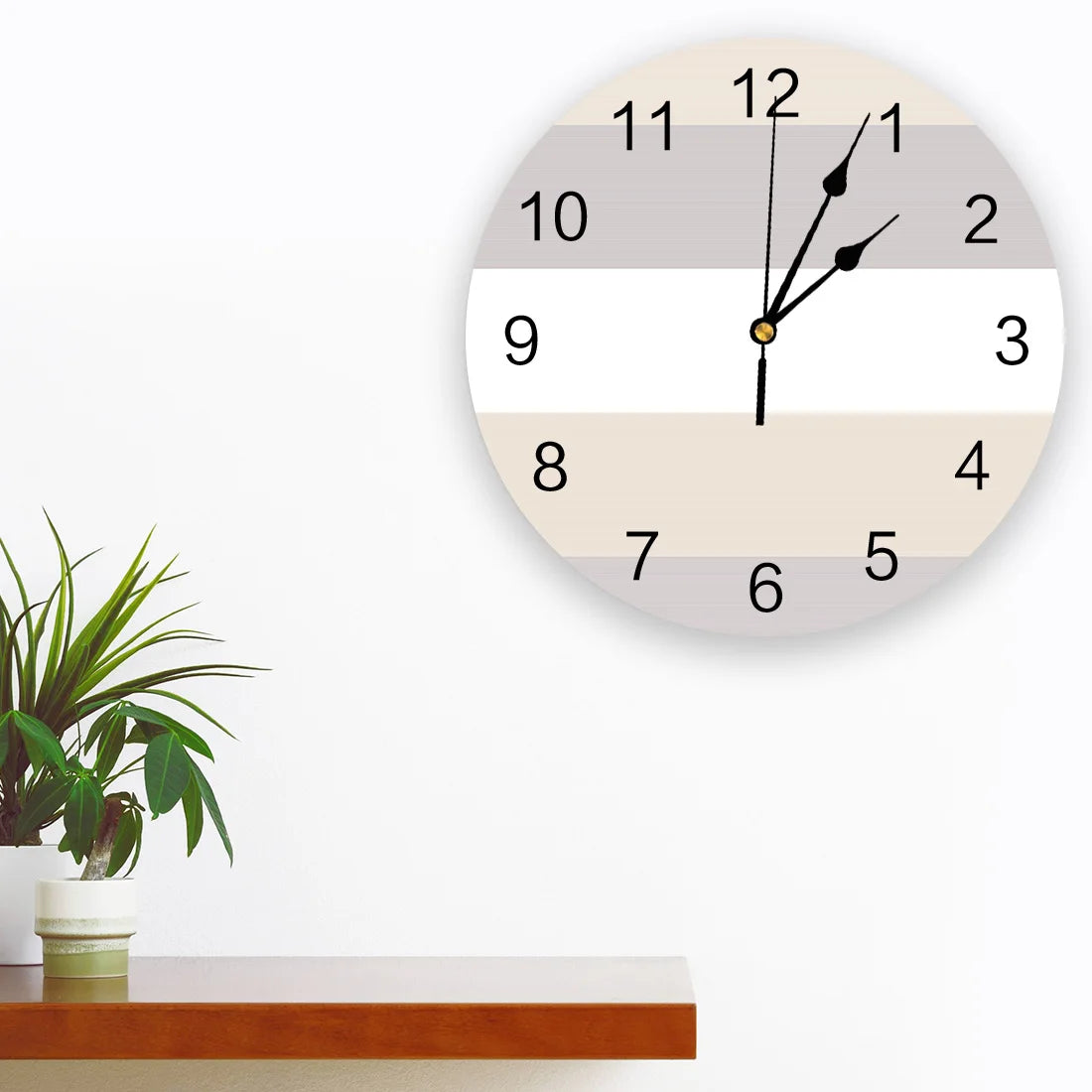 Stripe Wall Clock - Brief Silent Design for Home, Cafe, Office & Kitchen, Large 25cm Wall Decor