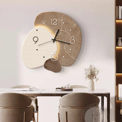 New wabi-Sabi restaurant clock wall clock Home quiet  clock living room background wall decoration 