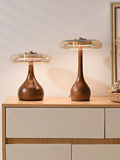 French Retro Style Wooden Desk Lamp - Glass Table Light for Bedroom, Living Room, Study, Hotel - Bedside Table Lamp 