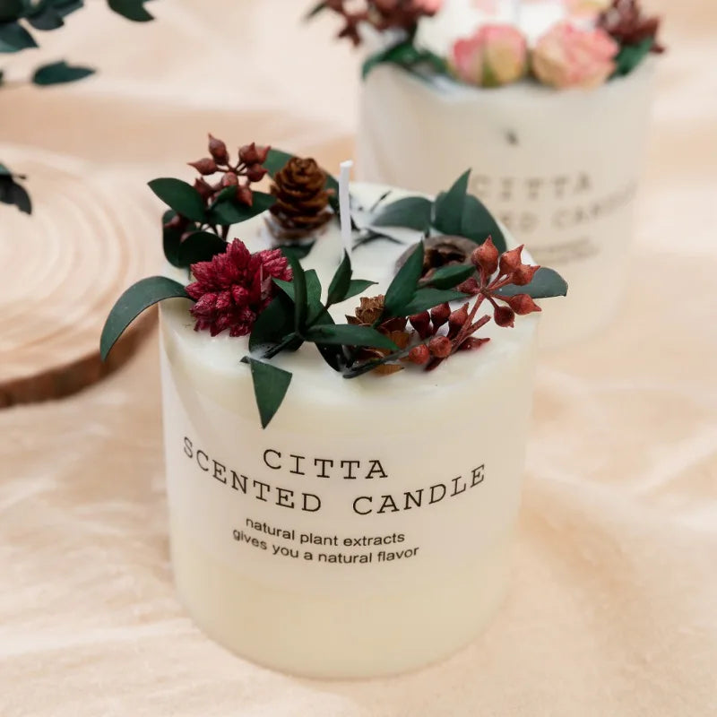 Soy Wax Scented Candle Pillar Candle Home Fragrance Decor Christmas Wedding Holiday Gift Body Relax Stress Relief Candles