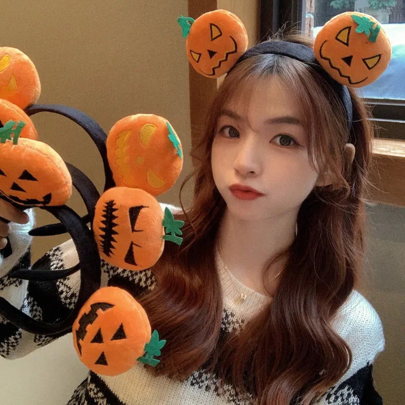 20PCS Halloween Spooky Pumpkin Hair Bands Quirky cute wash face headband women 2024 Halloween Party Hairpin Decoration Headpiece