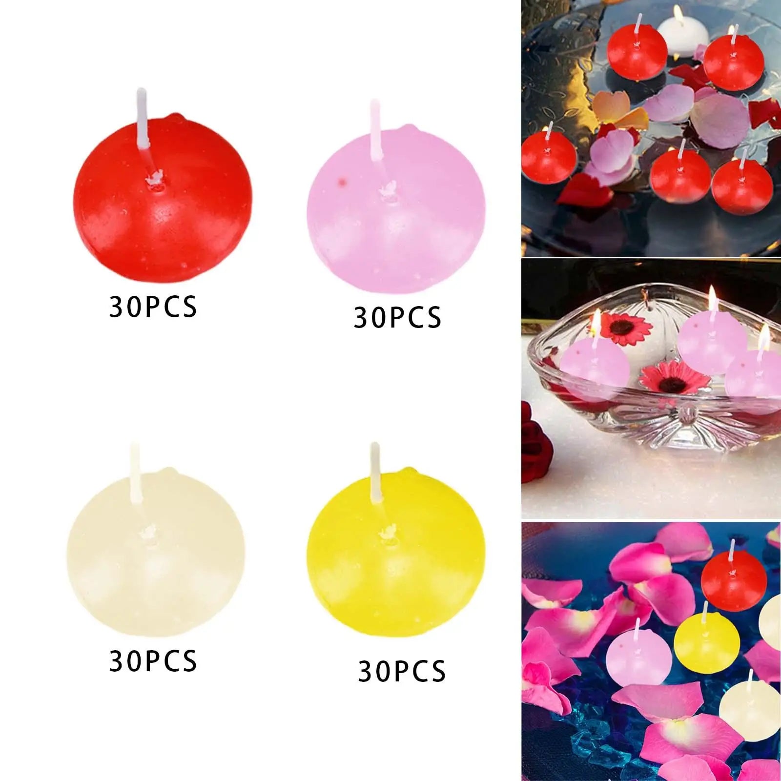 30Pcs Floating Candles Decor for Valentine's Day Christmas Party Celebration