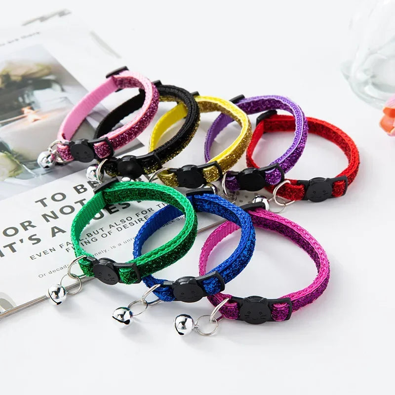 2022 Cat Collar Colors Reflective Breakaway Neck Ring Necklace Bell Pet Products Safety Elastic Adjustable With Soft Material 