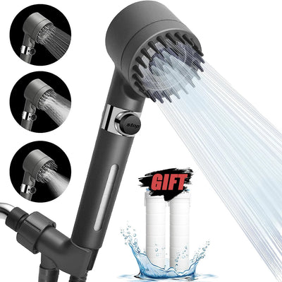High-pressure Shower Head 3-mode Adjustable Spray with Massage Brush Filter Rain Shower Faucet Bathroom Accessories 