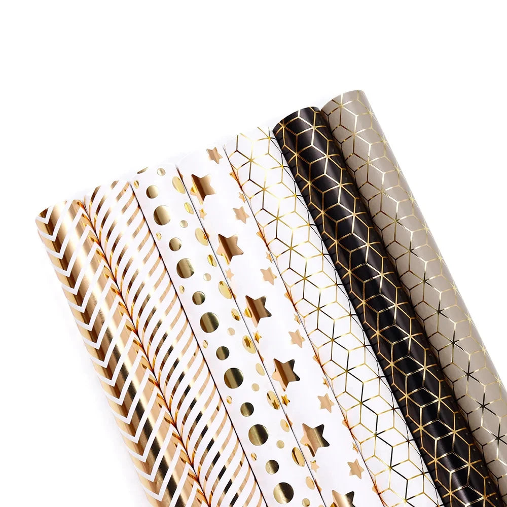 Fold 50*70cm wrapping paper Valentine Aluminum Foil Gradient Holiday gift paper Christmas gift wrapping paper 