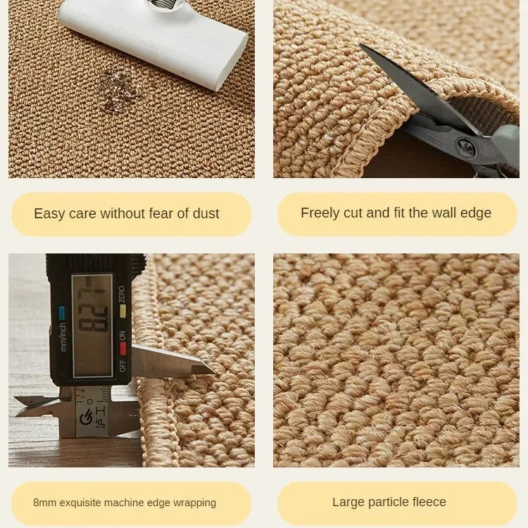 luxury Handmade Popular Simple Stitched Sisal Carpet Living Room Coffee Table Study Tea Restaurant Hemp Door Mat 