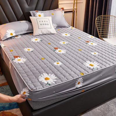 WASART Thicken Quilted Mattress Protector Cover – Luxury Double Bed with Elastic Fitted Sheet Style, Protection Pad for Couples 