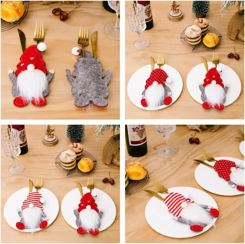 Christmas Cutlery Sets Rudolph Cutlery Sleeves Rudolph Cutlery Sets Christmas Party Cutlery Sets Christmas Table Decoration