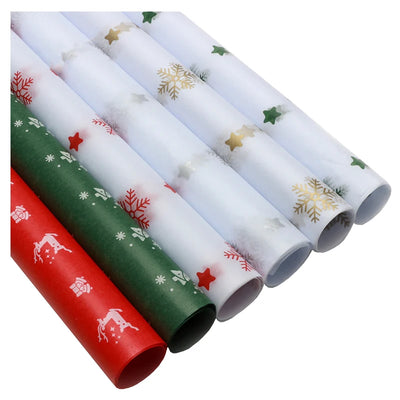 Christmas Gift Wrapping Tissue Paper, Snowflake Liner, Flower Packaging Gift Bag, Decoration Paper, 20 Sheets 
