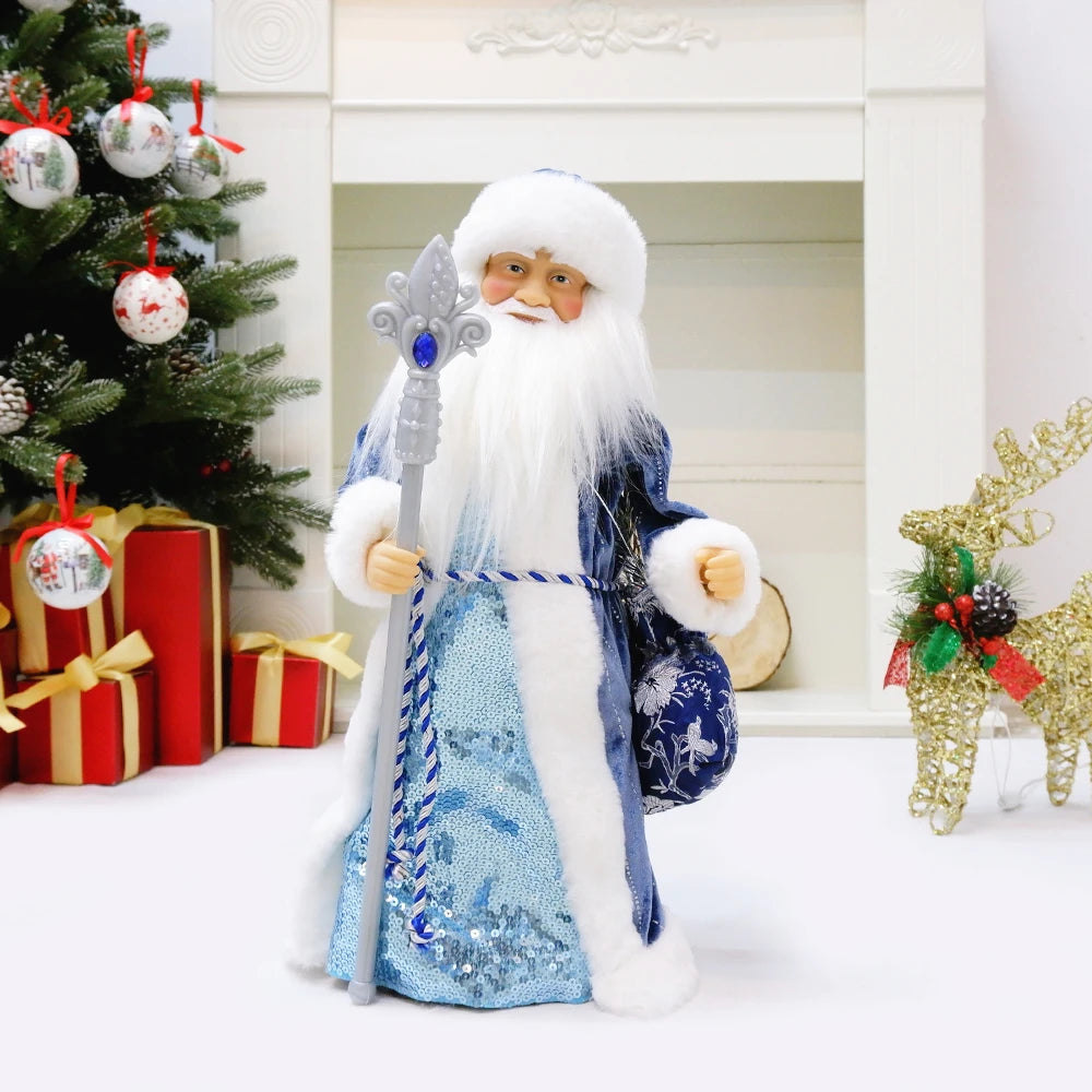 Big Santa Claus Figure Christmas Electric Santa Plush Toys Clause Christmas Decoration for Home Christmas Ornaments Snow Maiden