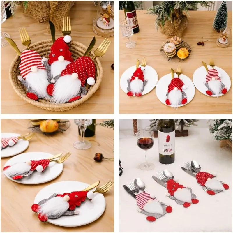 Christmas Cutlery Sets Rudolph Cutlery Sleeves Rudolph Cutlery Sets Christmas Party Cutlery Sets Christmas Table Decoration