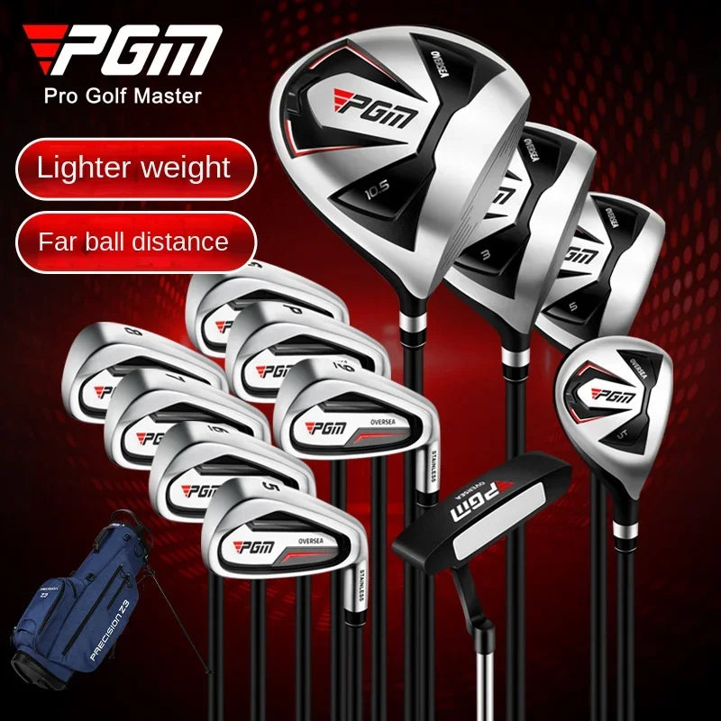 PGM Men's Golf Club Set - Right-Handed, Complete Beginner’s Full Golf Set, 9/12 Pieces, High Fault Tolerance, Golf Supplies (MTG051)