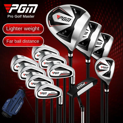 PGM Men's Golf Club Set - Right-Handed, Complete Beginner’s Full Golf Set, 9/12 Pieces, High Fault Tolerance, Golf Supplies (MTG051) 