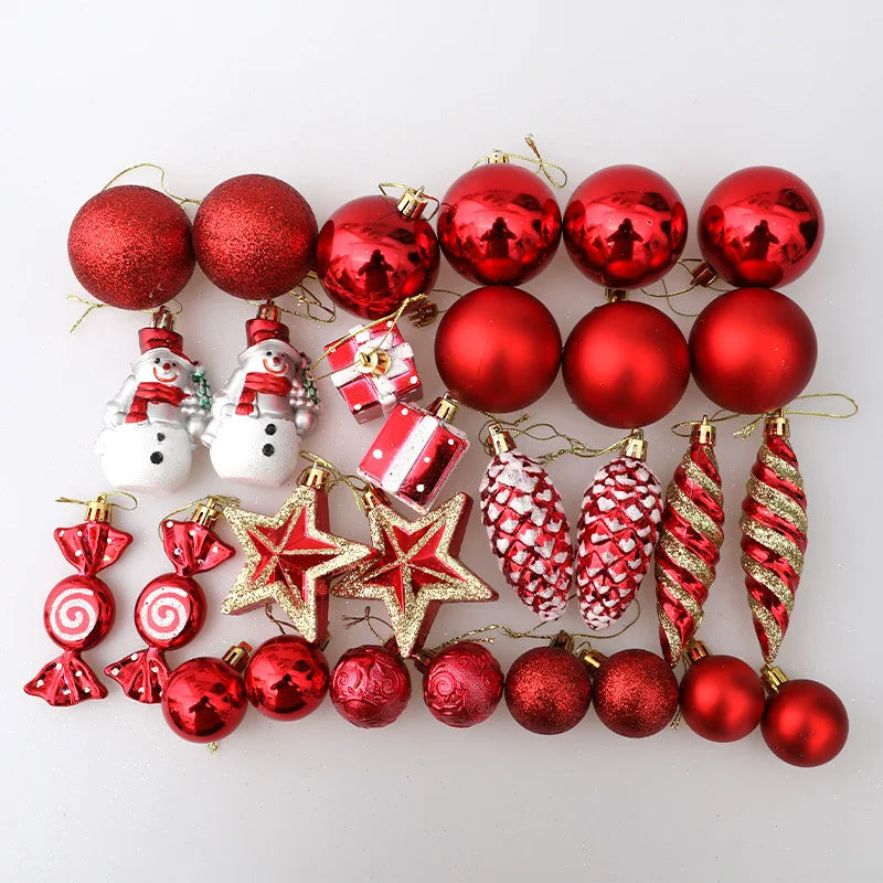 Christmas Tree Balls Red Candy Cane Hanging Ornament Big Pendants Set Christmas Decorations For Home 2024 Natal Navidad New Year