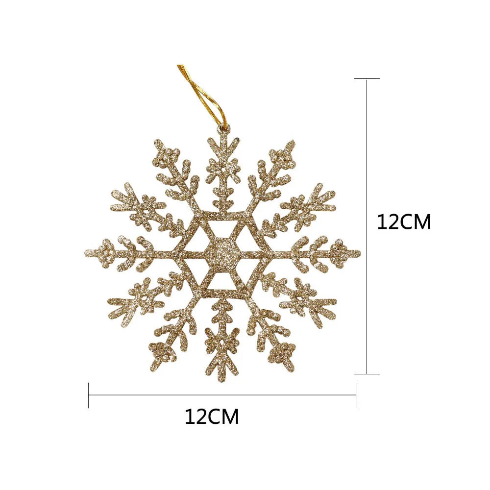 12pcs/lot Christmas Fake Snowflakes Xmas Tree Hanging Ornament Simulation Ice Winter Party Christmas New Year Decoration Icicle 