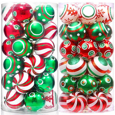6Pcs/box Christmas Balls Ornaments Xmas Tree Hanging Pendants Home Christmas Party Decoration 2024 Navidad Natal New Year Gifts 